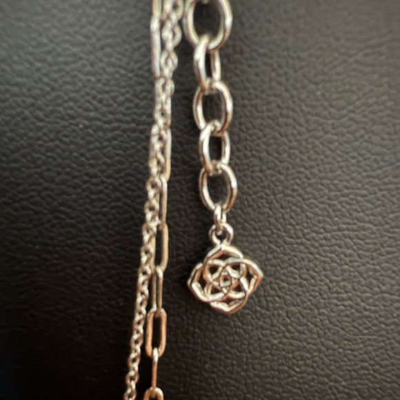 Kendra Scott Jaimee Silver-Tone Multi-Strand Paperclip Chain Y-Necklace - Picture 3 of 6